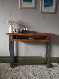 Console Table Chunky Wood With Small