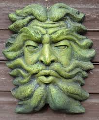 Green Man Decorative Stone Wall Plaque