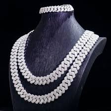 miami cuban link chain necklace silver