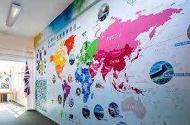 Primary School World Map Wall Art
