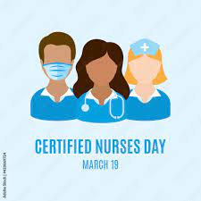 Certified Nurses Day vector. Male and ...