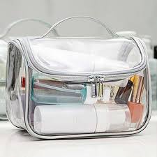 clear pvc toiletries cosmetic bag hand