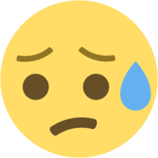 sad but relieved face emoji