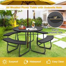 8 Person Outdoor Picnic Table And Bench