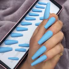 It utilizes a refined dirty pink on each high gloss nail for a stunning lengthy nail look. Matte Baby Blue Coffin Nails Nail And Manicure Trends