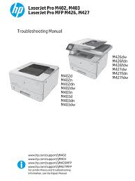 Download the latest driver for hp laserjet pro m402d printer. Hp Laserjet Pro M402 M403 M426 M427 Manualzz