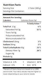 chive baked potato nutrition facts