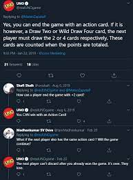 A small number of card games played with traditional decks have formally standardized rules with international tournaments being held, but most are folk games whose rules vary by region, culture, and person. Can You End Your Uno Game With An Action Card Quora