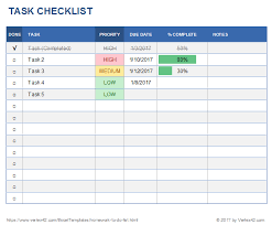 Free Task List Templates For Excel