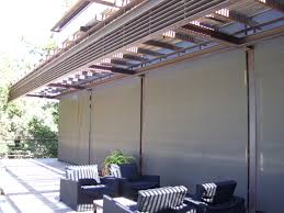 They can help lower household energy costs by blocking the sun's heat, and they can protect doors, windows and outdoor furniture from sun, snow or rain damage. Motorized Exterior Roller Shades Get Shade Inside And Outside