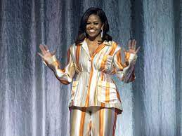 Michelle obama did as one does in copenhagen, donning a custom stine goya suit during her becoming book tour. The Fashion Diplomat What Michelle Obama Wore On Her Book Tour Fashion The Guardian