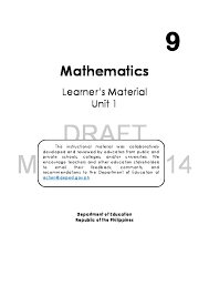 Mathematics Grade 9 Module Pdfcoffee Com