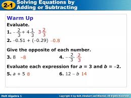 Ppt Warm Up Evaluate 1 4 2 0
