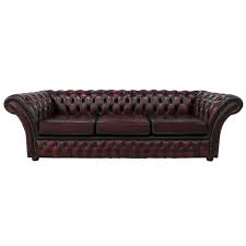 antique oxblood red leather sofa