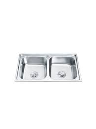 double bowl kitchen sink matte 18x32
