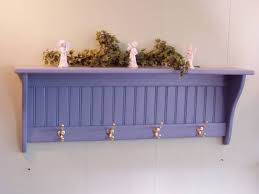 Blue Coat Rack Wall Shelf With Hooks
