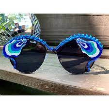 Blue Reflective Festival Glasses