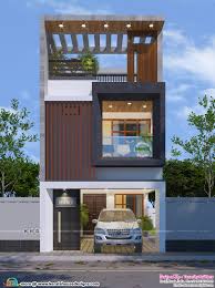 narrow house design kerala home