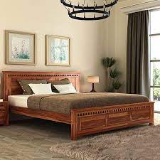 solid sheesham wood king size bed