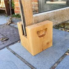 English Oak Door Stop With A Slot Patio