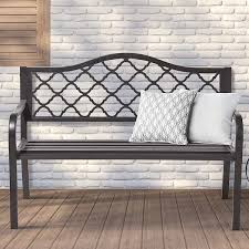 Outdoor Bench With Basket Weave