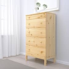 One of the most common styles is a dresser with a single column of drawers. Tarva 5 Drawer Chest Pine 29 7 8x50 Ikea
