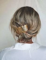 Use to hold up a knot bun, half bun style, or to boost up your ponytail. Statement Hair Clip Wedding Hairstyles For Short Hair Min Ecemella