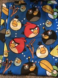 Angry Birds Twin Flat Bed Sheet Blue
