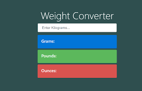 weight converter with html javascript