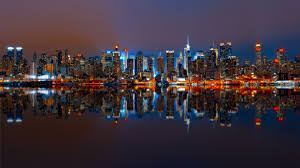 america panorama city landscape night