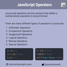 javascript operators with list and