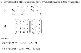Gauss Elimination Method With Pivoting
