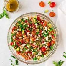 italian farro salad with feta and