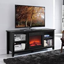 electric fireplace tv stand black