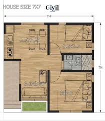House Design Plans 7 7 With 2 Bedrooms