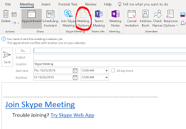schedule a skype for business meeting