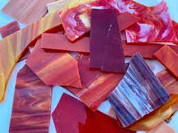 Red Stained Glass Pieces 500g Mosaic