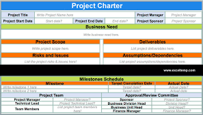 pmbok project charter template excel