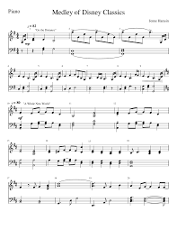 Early blues & rock songs for piano. Medley Of Disney Classics Piano Sheet Music Piano Songs Disney Sheet Music