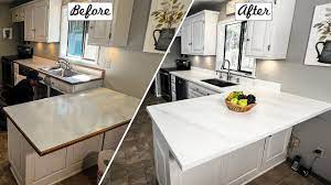 white kitchen countertops with epoxy