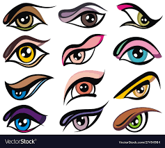 types eye makeup royalty free vector
