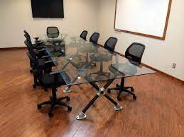 Modern Pipe And Glass Conference Table