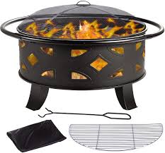 Maybe you would like to learn more about one of these? Buy Oox Fire Pit 36 Fire Pit Outdoor Wood Burning Steel Bbq Grill Firepit Bowl With Mesh Spark Screen Over Log Grate Wood Fire Poker For Outdoor Online In Indonesia B08l4trghp