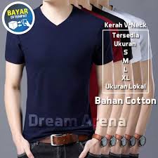 Warnanya juga cerah dan motif batik yang digunakan sangat. Kaos Kerah V Neck Premium Kaos Lengan Pendek Kaos Polos Kaos Cowok Kaos Cewek Kaos Keren Kaos Bahan Adem 100 Cotton Lazada Indonesia