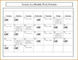 004 Work Schedule Template Monthly Calendar Canre Klonec Co Employee