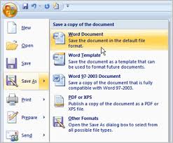 Saving Documents With Microsoft Word 2007 With Office Setup