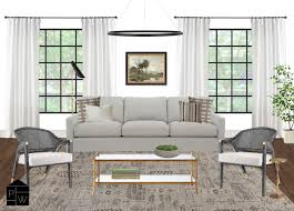 neutral transitional living room design