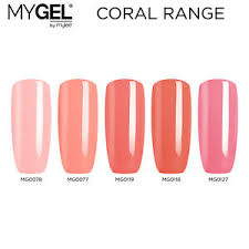 Details About Mylee Mygel Coral Pink Range Uv Led Summer Gel Nail Polish Colour Manicure 10ml