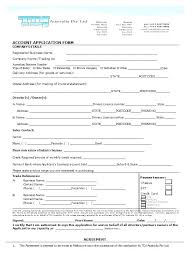 Credit Account Application Template Uk Blank Form