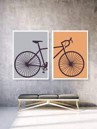 Bike Wall Poster Bicycle Diptych Art